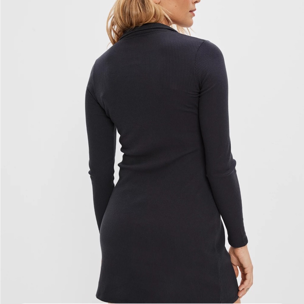 AE Ruched Knit Button-Front Mini Dress - Picture 2 of 6
